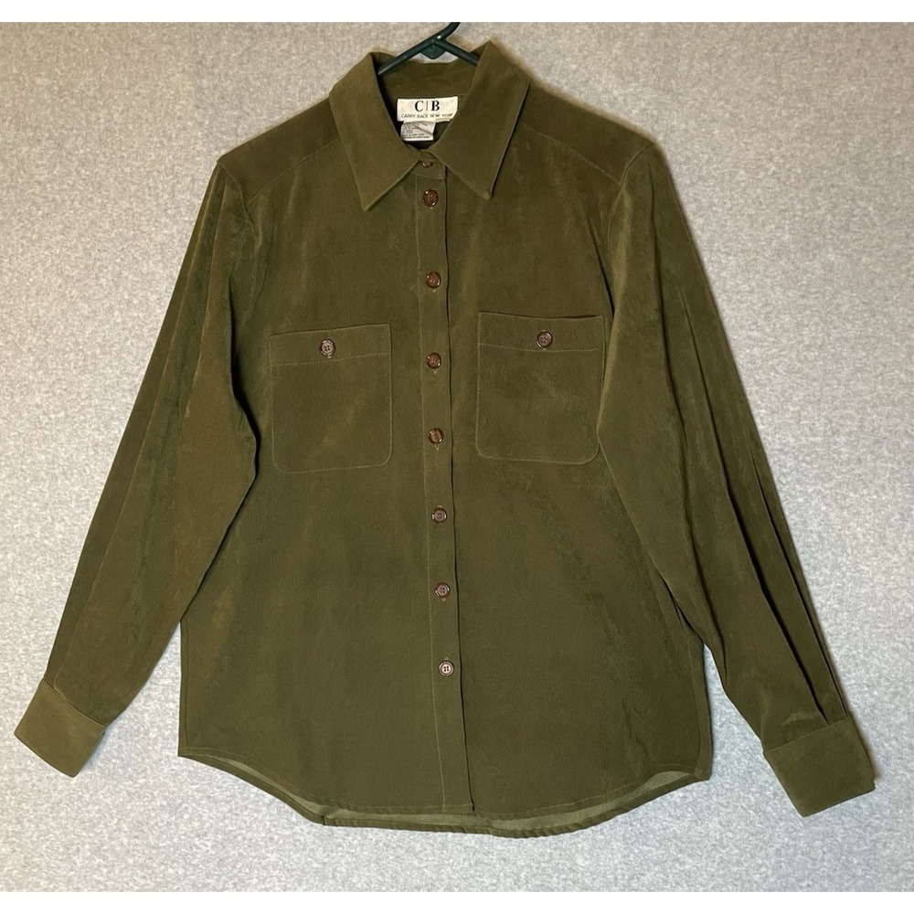 Vintage CB Button Up Shirt Womens Medium Double Breasted‎ Pockets Heavyweight